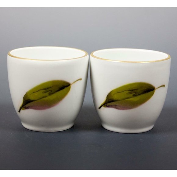 Royal Worcester Eversham Gold Flameproof Porcelain Shot or Saki Cups England - Picture 2 of 6